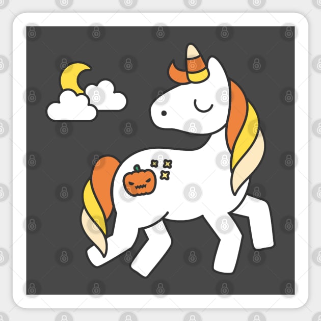 Candy Corn Unicorn Sticker by NinthStreetShirts